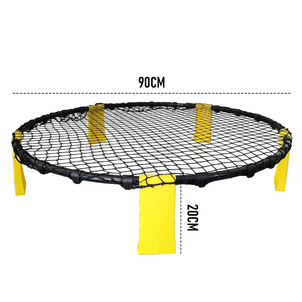 Portable Outdoor Spikeball Roundnet Game Set Team Beach Ball Game Bouncer Toy with Carrying Bag Net and 3 Balls Played Indoor Outdoor Lawn Beach Tailgating