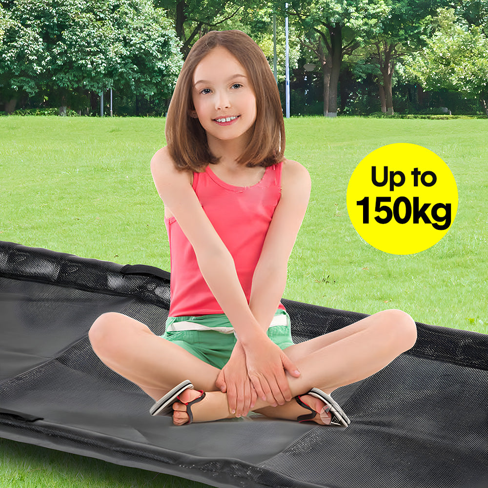 Trampoline Slide Ladder Ramp Kids Trampoline Climber 150x55cm Heavy Duty Steel Slide Strong Tear Resistant With Hook Outdoor Climb Up Slide Down Black