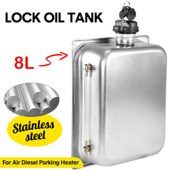 Lockable Petrol Fuel Tank 8L Stainless Steel Caps Locking Diesel Portable Container Backup Petrol Storage Tank For Truck Van External Fuel Tank