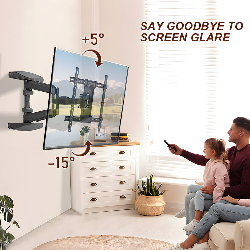 Telescopic Swivel and Tilt TV Monitor Wall Mount Bracket Load up to 85kg Full Motion Long Arm Bracket Max 48.5cm Extension For Most 32-80 inch Flat TVs