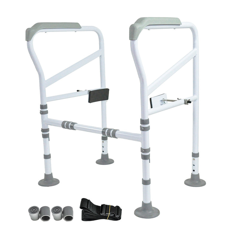 Toilet Frame Support Standing Disability Assist Aid Safety Grab Handle Rail Height and Width Adjustable For Elderly Disabled Max Load 150Kg