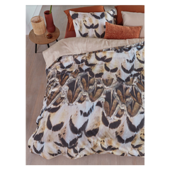 Giselle Cotton Sateen Natural Quilt Cover Sets by Bedding House Queen