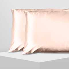 Casa Decor Luxury Satin Pillowcase Twin Pack Size With Gift Box Luxury - Champagne Pink