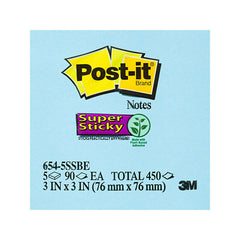 POST-IT SS 654-5SSBE Blue 75X75 Box of 4