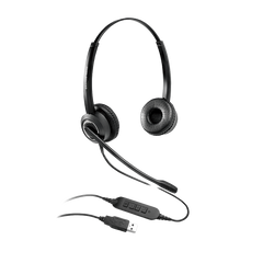 GRANDSTREAM GUV3000 Dual Ear USB Headset, Noise Canceling Microphone, HD Audio, 2m USB Cable, Suits Teams, Zoom, 3CX, Inline Controls