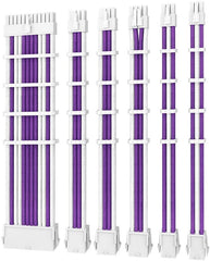 ANTEC PSU - Sleeved Extension Cable Kit V2 - Purple / White. 24PIN ATX, 4+4 EPS, 8PIN PCI-E, 6PIN PCI-E, Compatible with Standard PSU