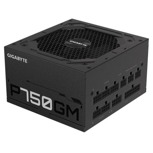 GIGABYTE P750GM 750W ATX PSU Power Supply 80+ Gold >90% Modular 2x8 Pin120mm Fan Black Flat Cables Single +12V Rail Japanese >100K Hrs