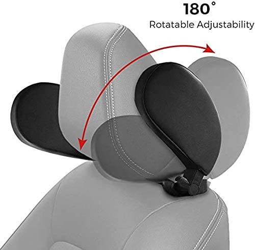 Car Travel Headrest 180 Adjustable and Washable Pillow PU Leather