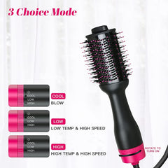 Hot Air One-Step Hair Dryer Negative Ion Anti-Frizz Blowout for Drying,Straightening, Curling and Volumizer (AU Plug)