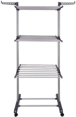 3 Tier Foldable Clothes Drying Rack for Laundry Dryer with Hanger Stand Rail Indoor