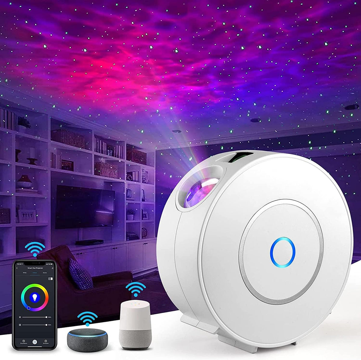 Star Projector Galaxy Light Bedroom connected with Alexa and Google Home