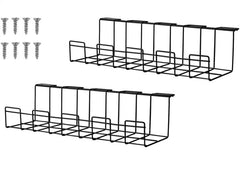 2 Pack Under Desk Cable Management Tray, Black