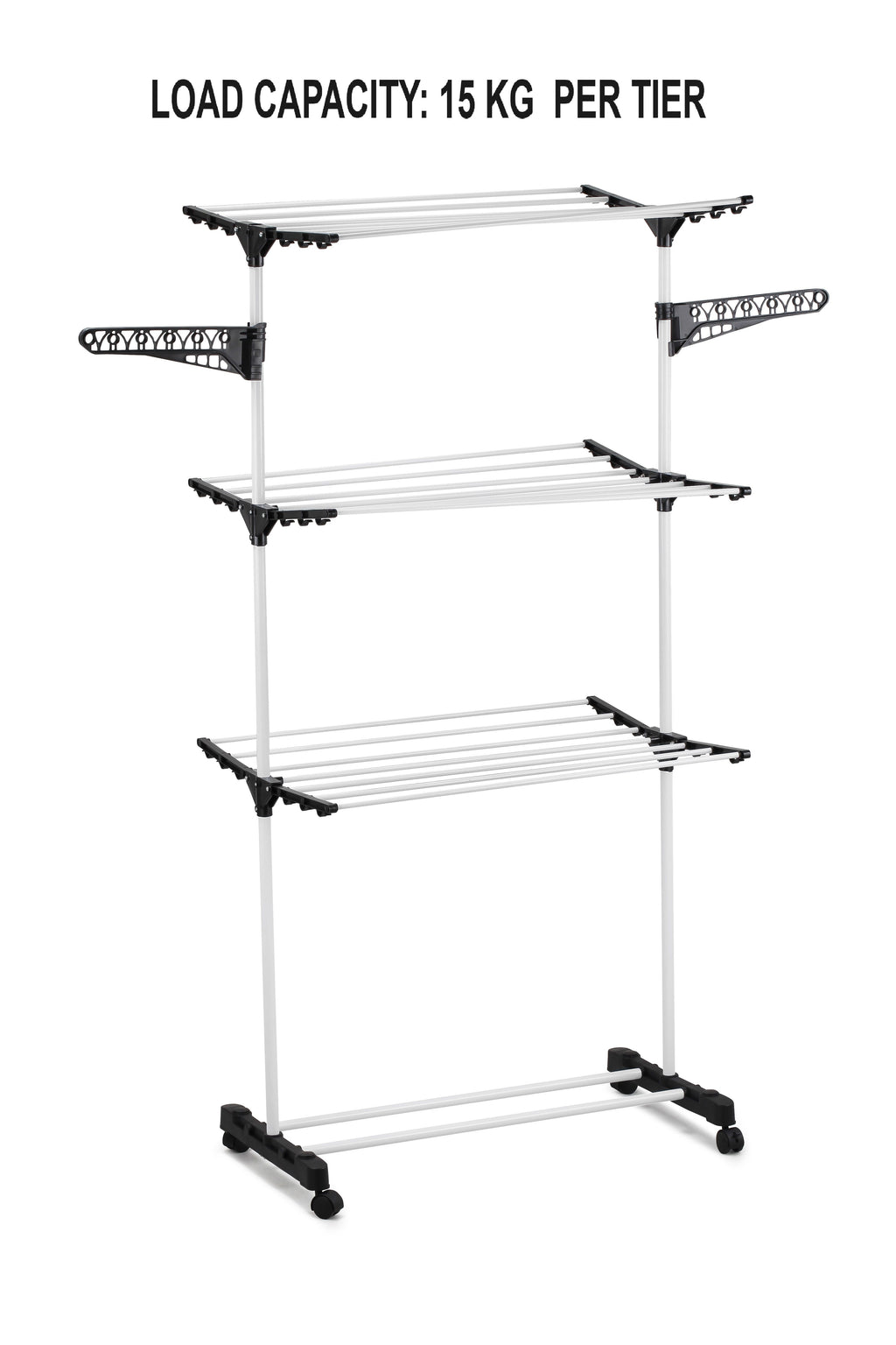 CARLA HOME Folding 3 Tier Clothes Laundry Drying Rack with Stainless S