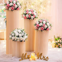 4 Hard Carboard Display Stand Round Plinth Cylinder Pedestal Wedding Flower