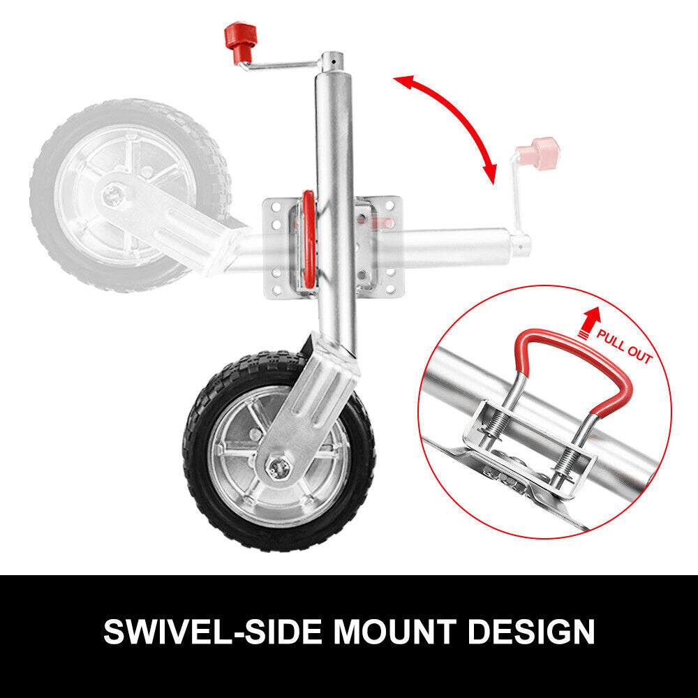 Jockey Wheel 10" Inch Swing Up Rubber Wheel 1000kg Caravan Boat Trailer