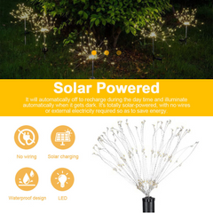 Colourful Fireworks200 LEDS Fairy String Lights Starburst Solar Xmas Garden Night Lamp Hot NEW