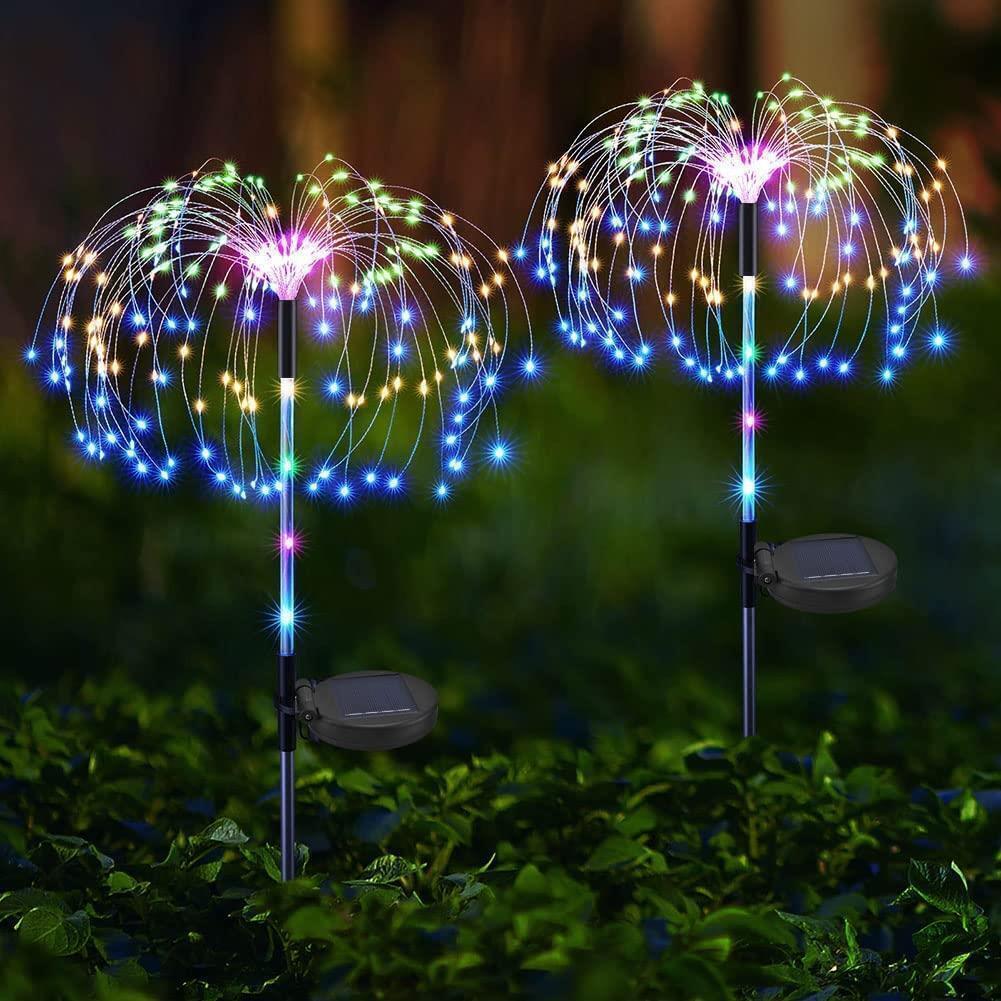 Colourful Fireworks200 LEDS Fairy String Lights Starburst Solar Xmas Garden Night Lamp Hot NEW