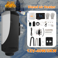 12V Diesel Heater 5KW Air Tank Remote Control LCD Thermostat Caravan Motorhome