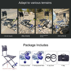 Fishing Chair With Aluminum Alloy For All-Terrains Portable Multifunctional Folding Adjustable Reclining Chair With Hind Legs