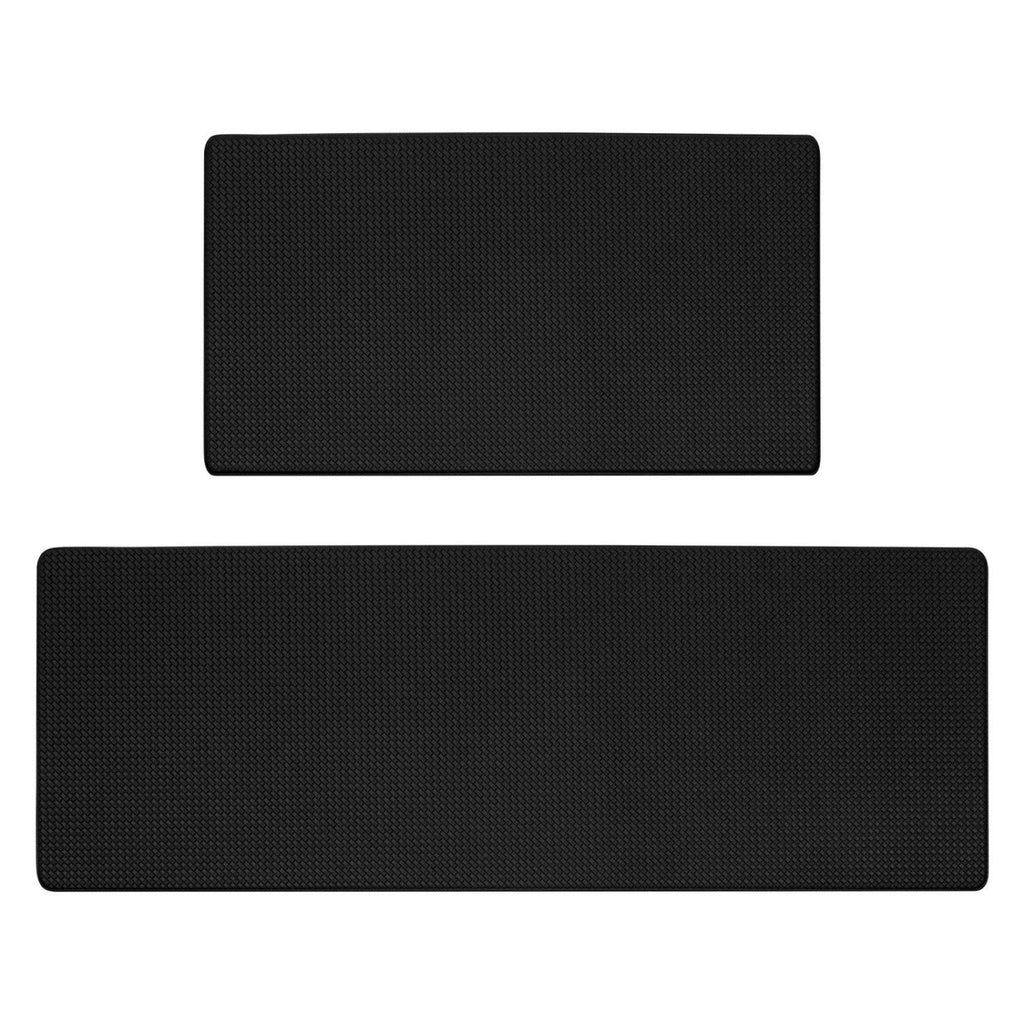 GOMINIMO PVC Kitchen Mat 2pcs Set Black