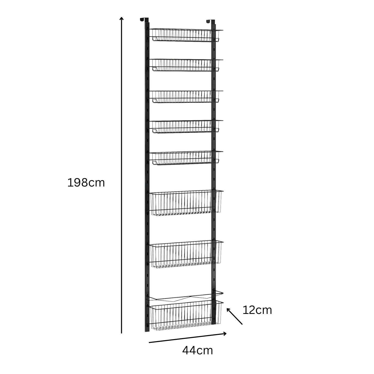 GOMINIMO 8 Tier Adjustable Baskets Over the Door Pantry Organizer Spice Rack