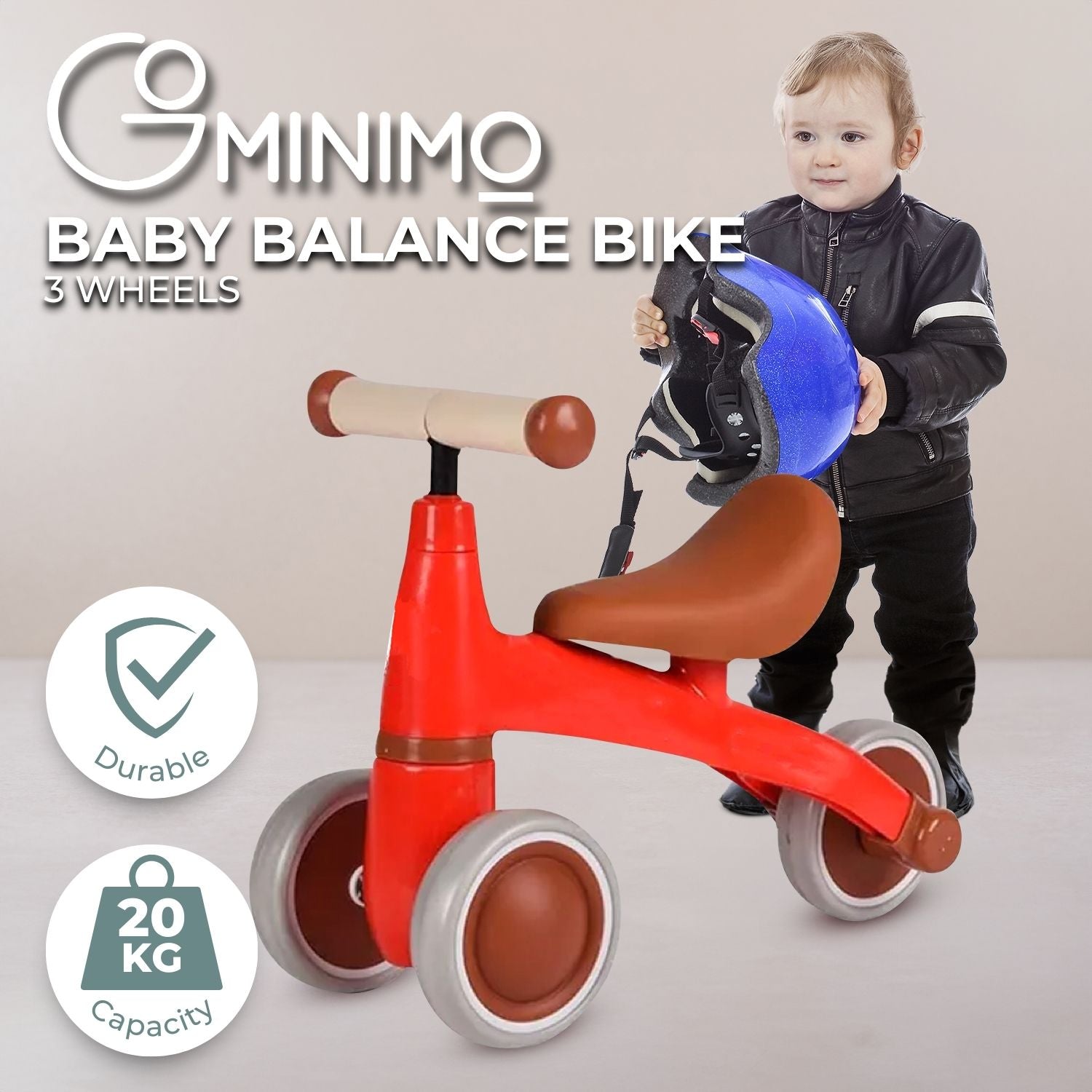 GOMINIMO 3 Wheels Baby Balance Bike (Red)