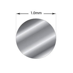 1m Sterling Silver 1mm - Hard Round Wire Rod 18 Gauge Jewellery Craft