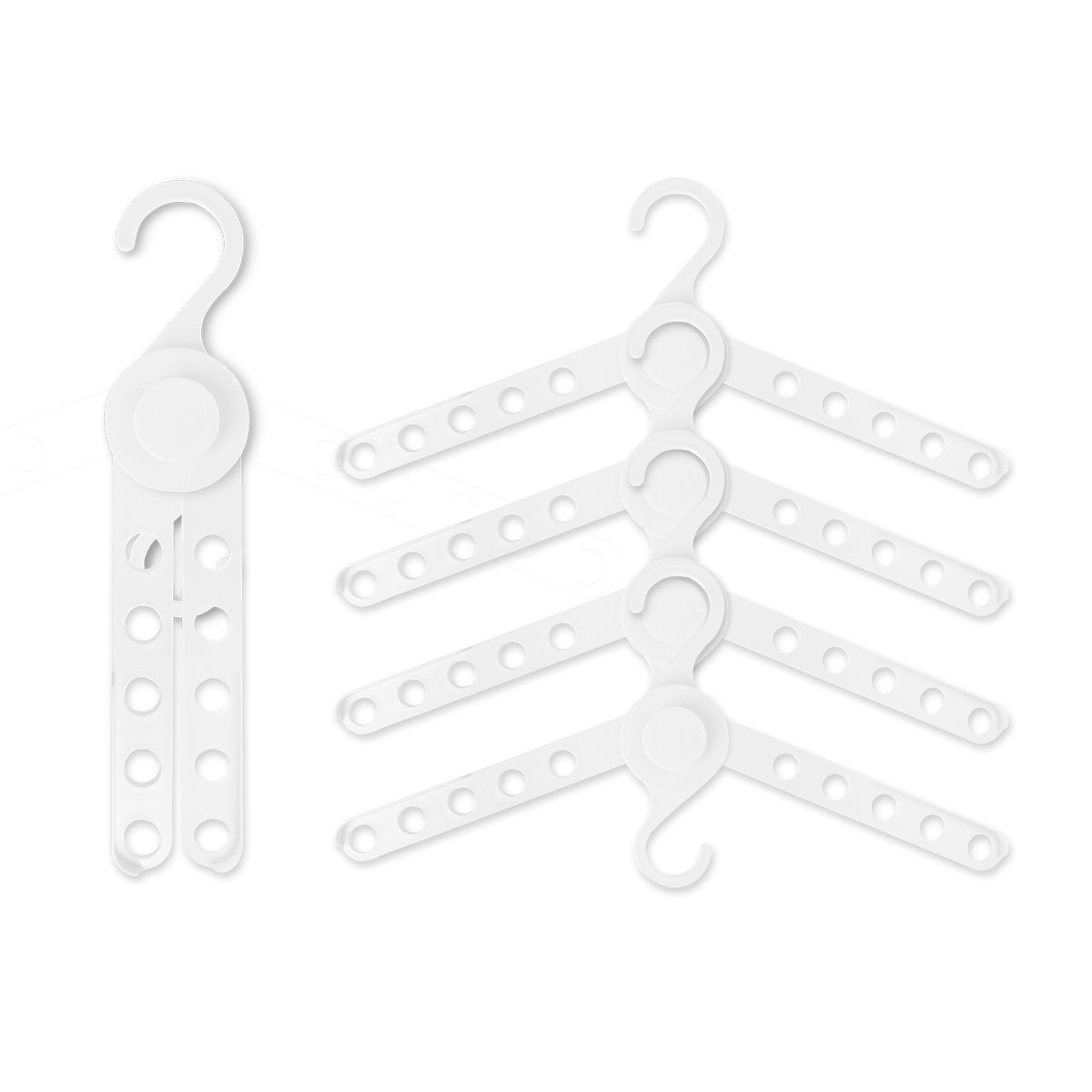 50X Plus Hanger Multiple Clothes Rack Organizer Foldable 10 Holes WHITE