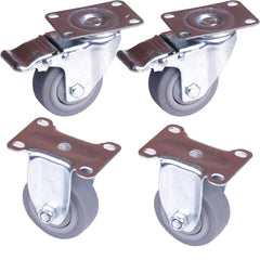 4x 4 inch Heavy Duty Swivel Brake Locking Caster Castor Wheels Casters 2x swivel 2x fixed for Cart Furniture Workbench