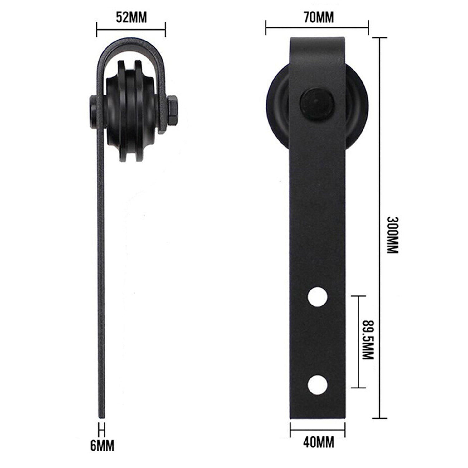 2m Heavy Duty Sliding Barn Single Door Hardware Kit Damper Track Rail Roller System