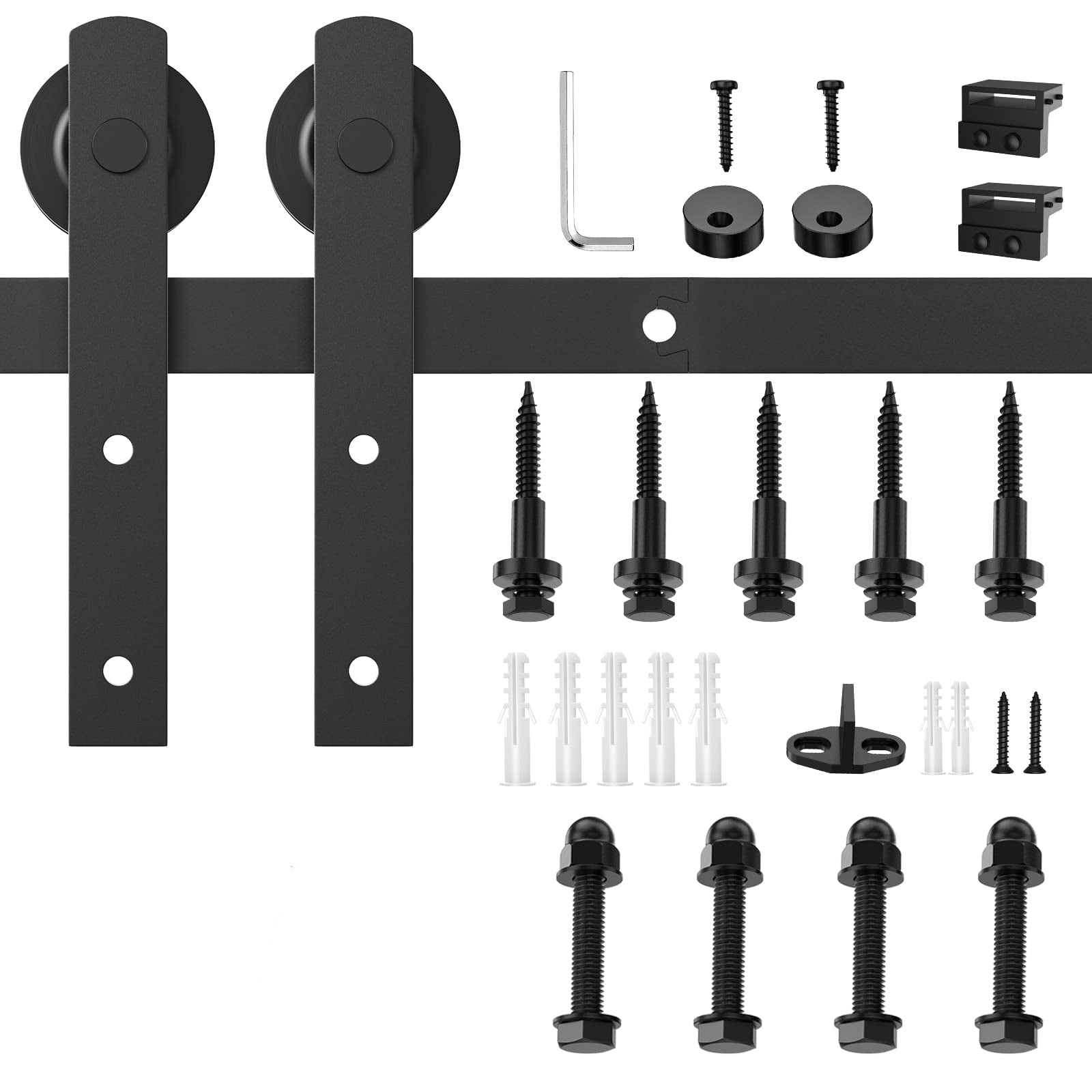 2m Heavy Duty Sliding Barn Single Door Hardware Kit Damper Track Rail Roller System