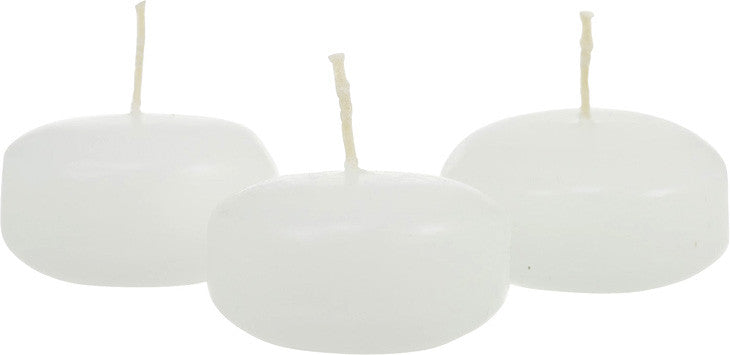 100 Pack of 6 Hour White Floating Candles - 5.8cm diameter - wedding party decoration