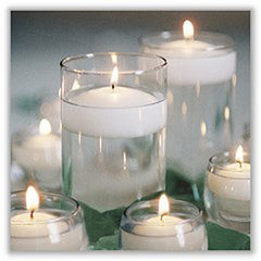 100 Pack of 4 Hour White Floating Candles - 4cm diameter - wedding party decoration