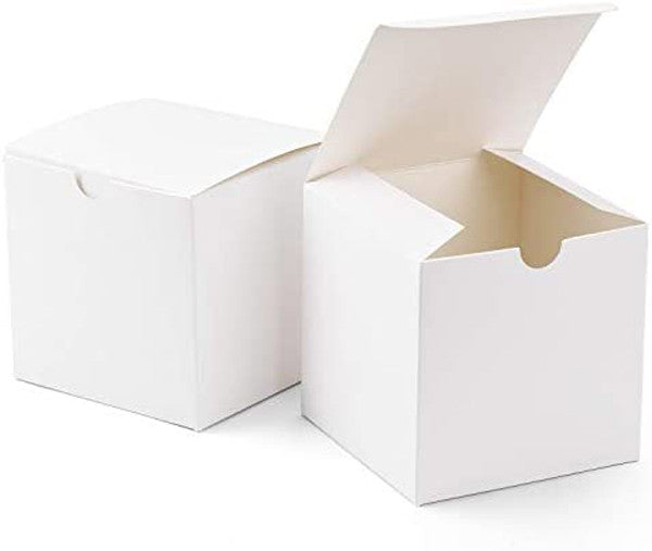 50 Pack of White 8x8x8cm Square Cube Card Gift Box - Folding Packaging Small rectangle/square Boxes for Wedding Jewelry Gift Party Favor Model Candy Chocolate Soap Box