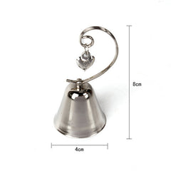 100 Bulk Buy Pack of Silver Wedding Kissing Bell Name Card Stand Holder with Heart in Ring Bomboniere Favour Gift