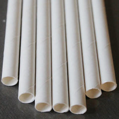 200 Pack White Drinking Straws Biodegradable Eco Paper Birthday Party Event Bistro Bar Cafe Take Away