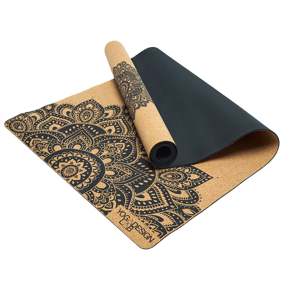 Yoga Design Lab Cork Yoga Mat 1.5mm Mandala Black