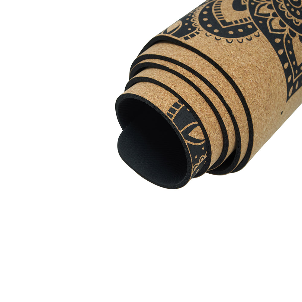 Yoga Design Lab Cork Yoga Mat 3.5mm Mandala Black