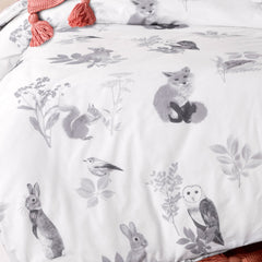 Happy Kids Woodland White Cotton Quilt Cover Set Single