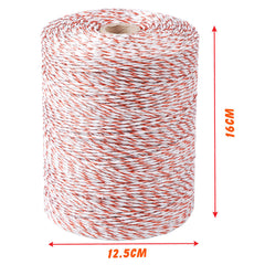 500m Roll Polywire Electric Fence Stainless Steel Poly Wire Energiser Insulator