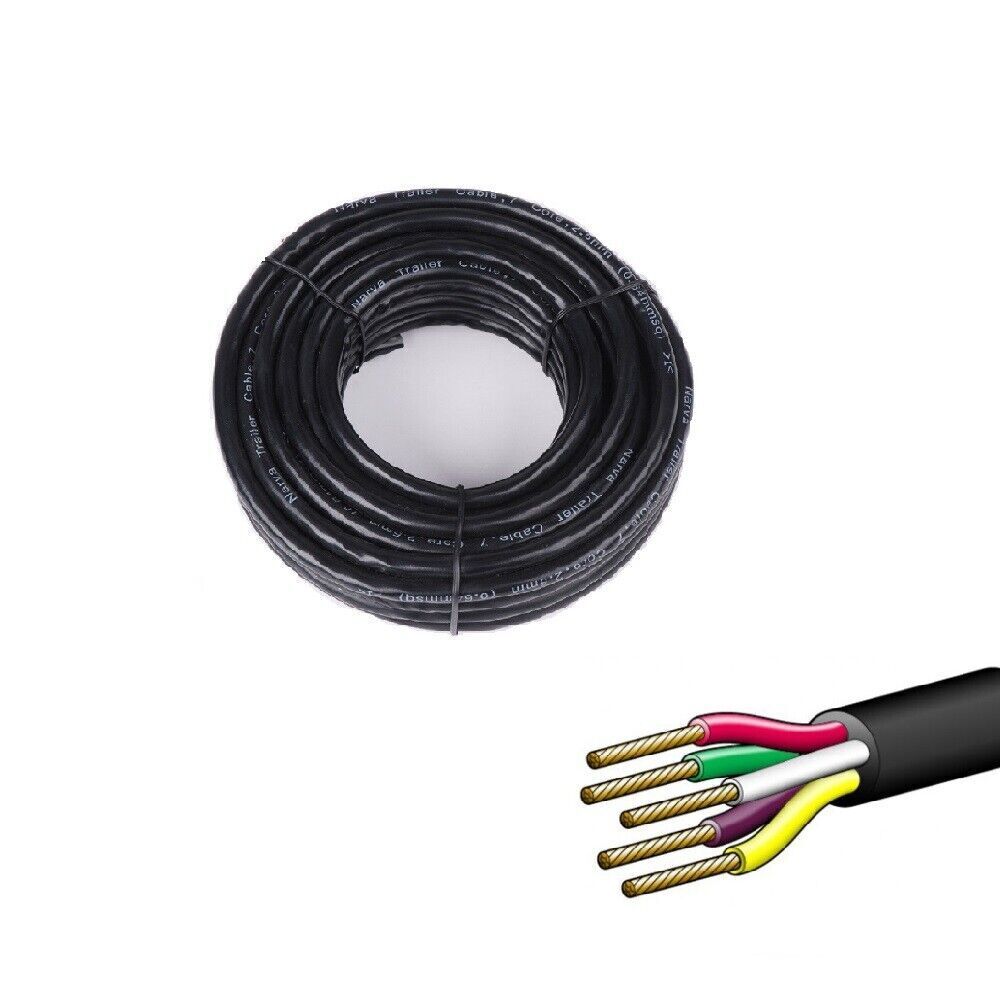 20M X 7 Core Wire Cable Trailer Cable Automotive Boat Caravan Truck Coil V90 PVC