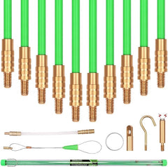 SWANLAKE 33 FT/10M Fiberglass Running Wire, Pull Push Rod, Fish Tape Cable Coaxial Electrical Fish Tape Pull Push Kit