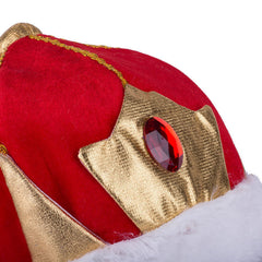 KING HAT Crown Costume Accessory Halloween Prince Party Dress Soft Gold/Red Cap