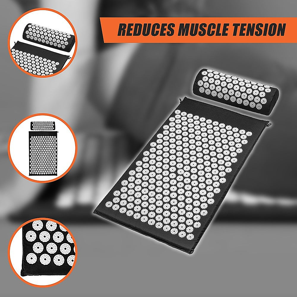 Massage Acupressure Yoga Mat With Pillow Sit Mats Cut Pain Stress Soreness