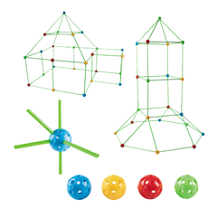 217pcs Kids Construction Fort Building Kit Castles 3D Play House Tent Toys