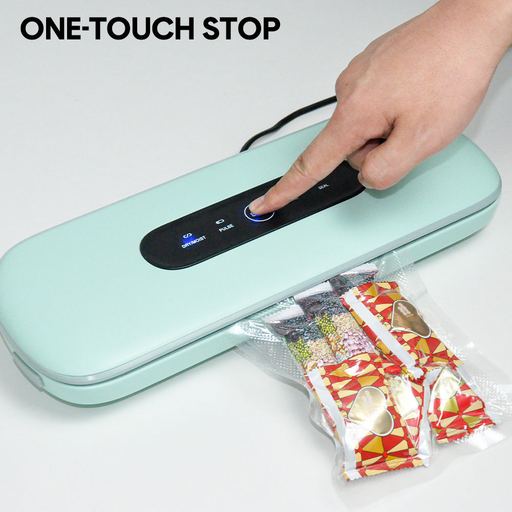 Vacuum Sealer Machine Portable Seal Fresh Food Storage Suction Multi Function Dry Wet Food Preservation Saver with 40 Seal Bags One Touch Automatic Sealing