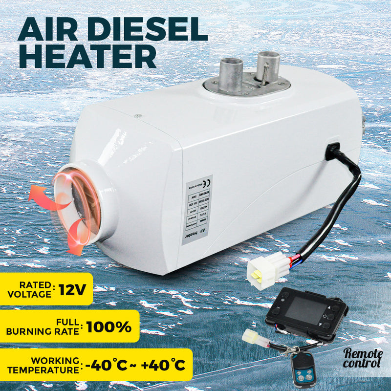 Diesel Air Heater 12V Portable Parking Heater 5KW Thermostat With Remote Control and LCD Display for Car Truck Boat RV Campers Bus Caravan Motorhome