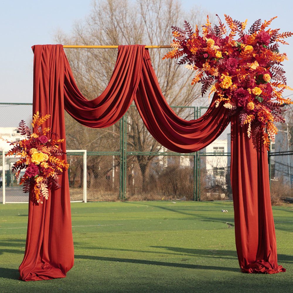 Golden Square Wedding Arch Adjustable 1M-2M Flower Rack Backdrop Stand Balloon Arch Stand for Wedding Birthday Party Garden Ceremony Decoration