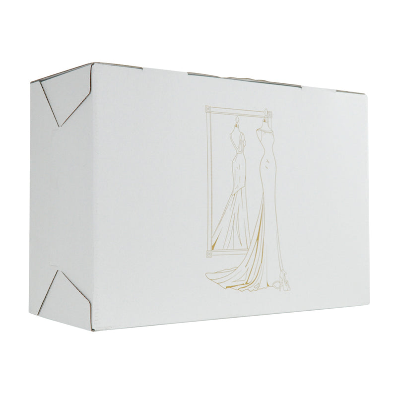 Large Wedding Dress Storage Box Bridesmaid Storage Box White Preservation Box Underbed Storage Container for Bridal Formal Dress Gift Package 70x47x25cm