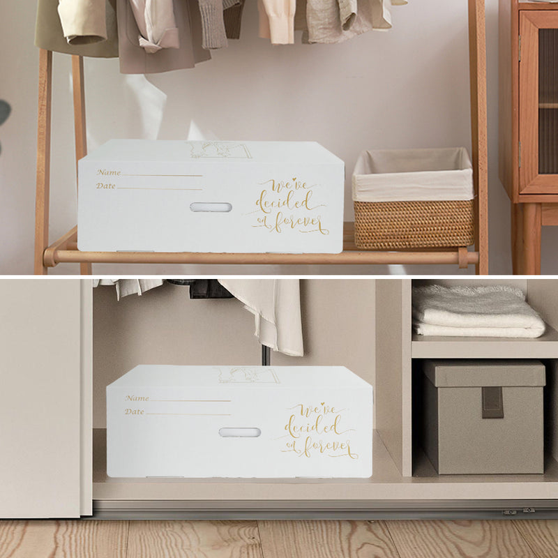 Large Wedding Dress Storage Box Bridesmaid Storage Box White Preservation Box Underbed Storage Container for Bridal Formal Dress Gift Package 70x47x25cm